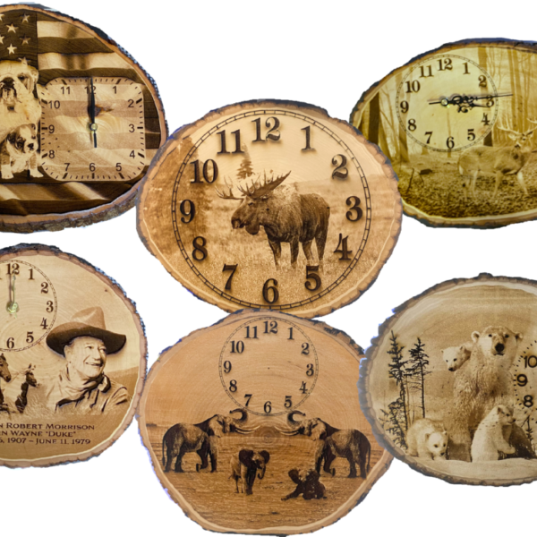 Engraved Wooden Clocks