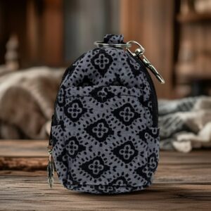 Gray-Black Design Mini Backpack Keychain
