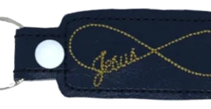 Blue / Gold Jesus Infinity Key Fob