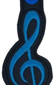 Black / Blue Music Treble Clef Key Fob