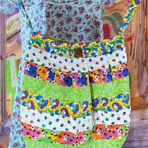 Colorful Dog Paws & Bones Bag