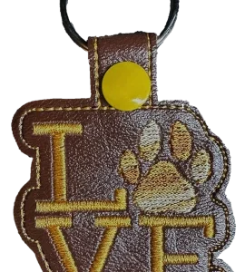 Brown Dog Paw Love Key Fob