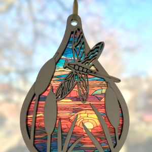 Dragonfly Teardrop 02 Sun Catcher