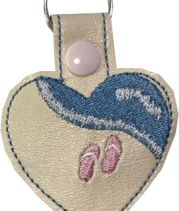 Flip Flops on Beach Key Fob