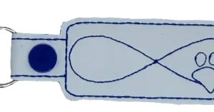 White / Blue Dog Paw Infinity Key Fob