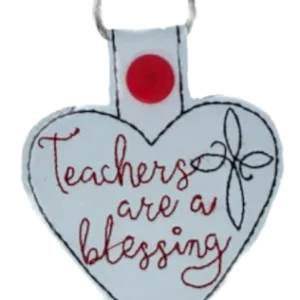 White / Red Teachers are a Blessing Key Fob