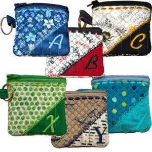 Monogramed Mini Zipper Pouches