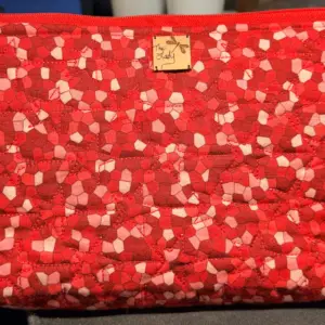 Red Blooms 5x9 Zipper Pouch